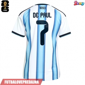 Lacne Ženy Futbalové dres Argentína Rodrigo De Paul #7 MS 2026 Krátky Rukáv - Domáci